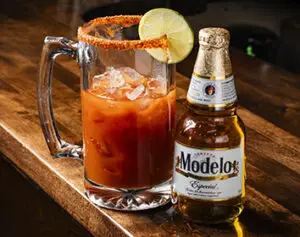 Modelo Bottle and Beer Glass from the Foodie Club in Tusayan, AZ